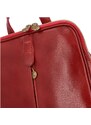 Dámský kožený batoh červený - Delami Vera Pelle Liviena červená