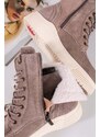 Tamaris Comfort Světle hnědé kožené pohodlné kotníkové boty 8-86220
