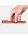 Knížkové pouzdro pro iPhone 14 PLUS - iCarer, Curved Edge MagSafe Brown