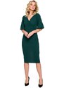 K152 Zavinovací šaty s pouzdrovými rukávy - zelené