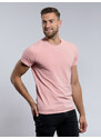 Pánské tričko CityZen slim fit růžové s elastanem