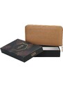 Coveri Malá dámská koženková peněženka na zip Gaynor, tmavší béžová
