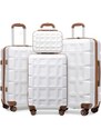 Cestovní set kufrů - KONO rodinný ABS se zámkem, bílý
