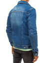 BASIC Modrá pánská džínová bunda Denim vzor