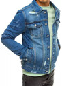 BASIC Modrá pánská džínová bunda Denim vzor