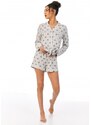 DKNY dámské teplé pyžamo - šedá