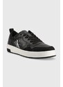 Kožené sneakers boty Calvin Klein Jeans BASKET CUPSOLE LOW LTH MONO černá barva, YM0YM00574