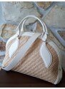 KABELKA COCCINELLE COLETTE rafia white/caramel