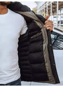 BASIC Šedo-béžová melírovaná teplá bunda s kapsami Šedá