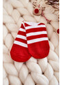 Kesi Dětské vánoční ponožky s pruhy Cosas bílo-červené