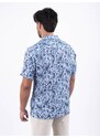 Panareha MAUI Linen Aloha Shirt blue