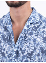 Panareha MAUI Linen Aloha Shirt blue