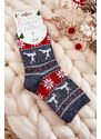 Kesi Dámské vánoční ponožky lesklé sobověnámořnická modrá