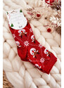 Kesi Dámské vánoční ponožky lesklé sobově Červené