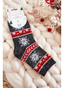 Kesi Dámské vánoční ponožky lesklé sobově Černá a červená