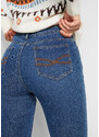 bonprix Měkoučké termo džíny, Slim Modrá