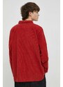 Manšestrová košile Levi's pánská, červená barva, relaxed, s klasickým límcem