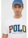 Bavlněné tričko Polo Ralph Lauren , bílá barva, s aplikací