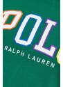 Bavlněné tričko Polo Ralph Lauren , zelená barva, s aplikací