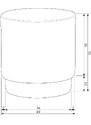 Hoorns Skořicově hnědý sametový taburet Cinam 40 cm