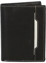 Pánská kožená peněženka černo/bílá - Diviley Farrons bílá