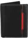 Pánská kožená peněženka černo/červená - Diviley Tarkyn červená