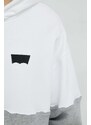 Mikina Levi's pánská, bílá barva, s kapucí, vzorovaná