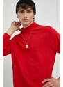 Bavlněné tričko s dlouhým rukávem Levi's červená barva