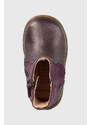 Dětské kožené boty Geox fialová barva