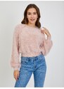 Růžový dámský svetr s balonovými rukávy ORSAY - Dámské