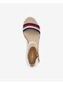 Bílé dámské sandály na klínu Tommy Hilfiger Shimmery Ribbon - Dámské