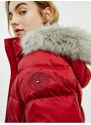 Červená dámská péřová zimní bunda Tommy Hilfiger - Dámské
