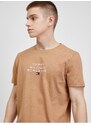 Světle hnědé pánské tričko Tommy Hilfiger - Pánské