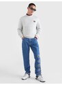 Tommy Hilfiger Světle šedý pánský žíhaný svetr Tommy Jeans - Pánské