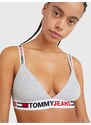 Tommy Hilfiger Světle šedá dámská žíhaná podprsenka Tommy Jeans - Dámské