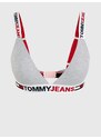 Tommy Hilfiger Světle šedá dámská žíhaná podprsenka Tommy Jeans - Dámské