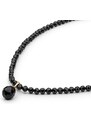 Gaura Pearls Stříbrný náhrdelník Grinia, černý onyx, spinel - stříbro 925/1000