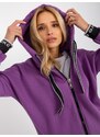 RELEVANCE FIALOVÁ DLOUHÁ MIKINA NA ZIP --PURPLE