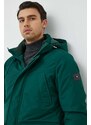 Péřová bunda Tommy Hilfiger pánská, zelená barva, zimní