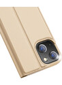 Knížkové pouzdro pro iPhone 14 - DuxDucis, SkinPro Gold