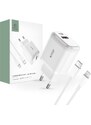 Rychlá nabíječka do sítě - Tech-Protect, PD20W/QC3.0 White + Lightning kabel