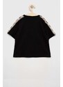 Dětské bavlněné tričko Guess černá barva