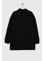Dětské bavlněné šaty Calvin Klein Jeans černá barva, mini, oversize