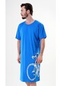 Cool Comics Pánská noční košile s krátkým rukávem Velké kolo - tmavě modrá