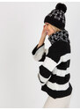 Fashionhunters Dámská zimní čepice černobílého vzoru