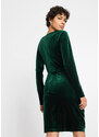 bonprix Sametové šaty s nařasením Zelená