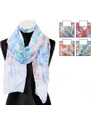 Charm Lehký šátek s květinovým vzorem 60x180 cm, mix barev