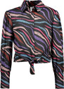 B-nosy Dívčí top - krátká blůza s uzlíkem barevná zebra