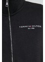 Mikina Tommy Hilfiger pánská, černá barva, s aplikací