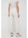 Tepláky Calvin Klein Jeans dámské, béžová barva, s aplikací